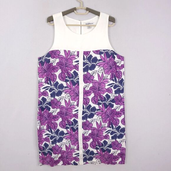 Tommy Bahama Blissful Blooms Shift Dress Vivid Purple Size L Sleeveless - Picture 1 of 11